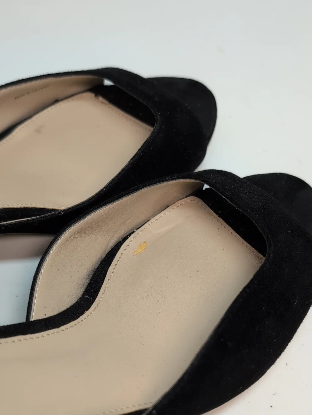 Pelle Moda Black Suede Peep-Toe Ankle Strap Heels womans size 9